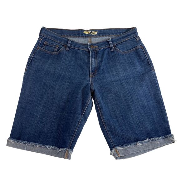 Old Navy Shorts Women’s 8R Blue Denim The Flirt Cuffed Bermuda Casual - Picture 1 of 9